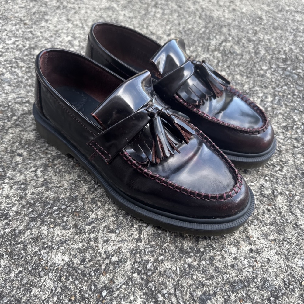 Dr. Martens Burgundy Tassel Loafers (Adrian loafer)